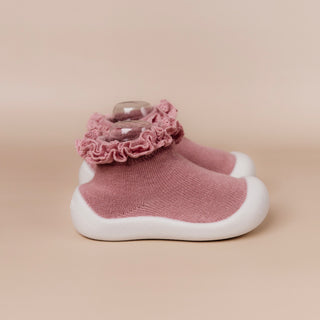 Dusty Pink Lace Sock Shoes