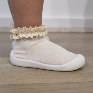 Cream Lace Sock Shoes