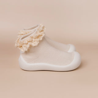 Cream Lace Sock Shoes