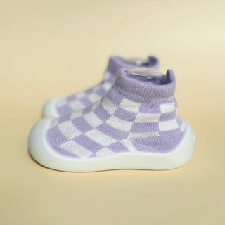 Checkered Lilac Sock Shoes
