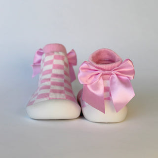 Pink Checkered Sock Shoes