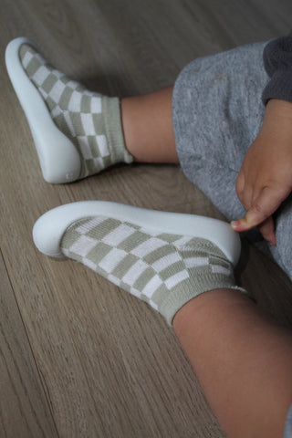 Checkered Sage Sock Shoes