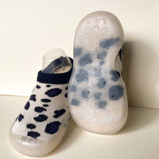 Cream Leopard Print Sock Shoes