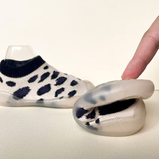 Cream Leopard Print Sock Shoes